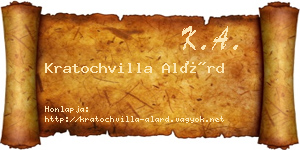 Kratochvilla Alárd névjegykártya